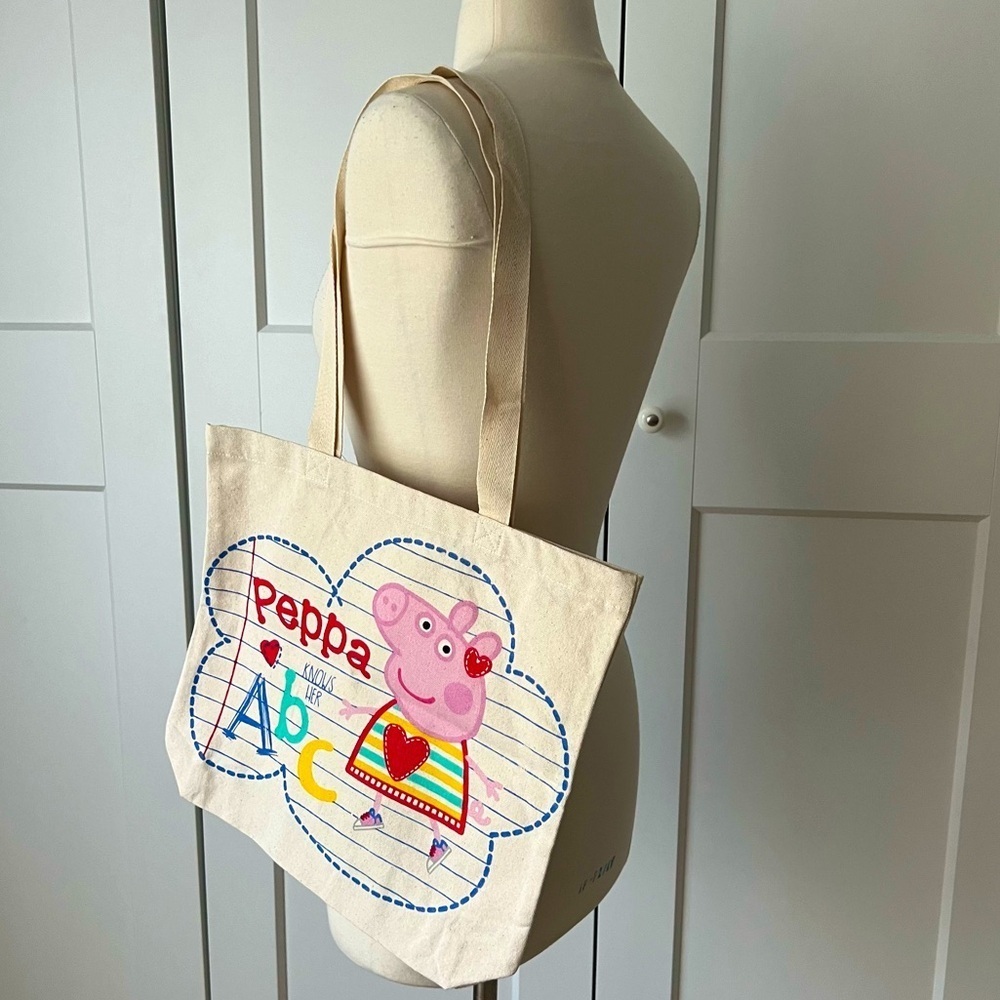 Peppa Knows Her ABC Reusable Canvas Tote Bag - Picture 2 of 8